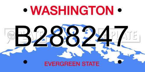 B288247 Washington License Plate