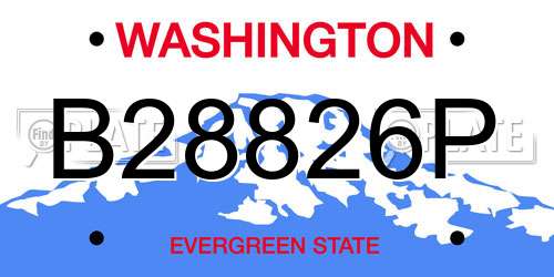 B28826P Washington License Plate