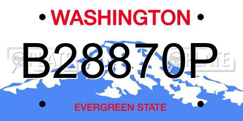 B28870P Washington License Plate
