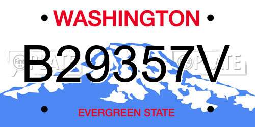 B29357V Washington License Plate
