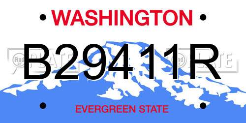 B29411R Washington License Plate