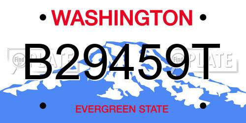 B29459T Washington License Plate