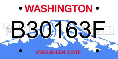 B30163F Washington License Plate
