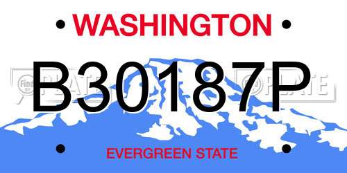 B30187P Washington License Plate