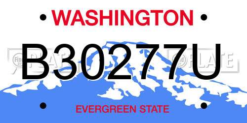 B30277U Washington License Plate