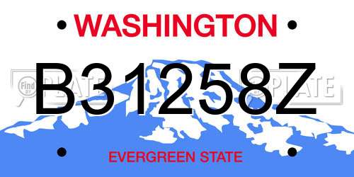 B31258Z Washington License Plate