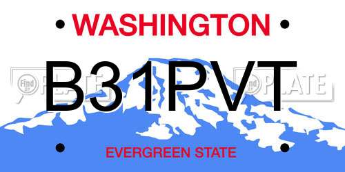 B31PVT Washington License Plate