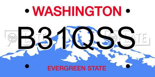 B31QSS Washington License Plate