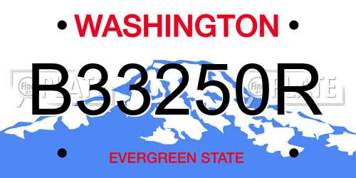 B33250R Washington License Plate