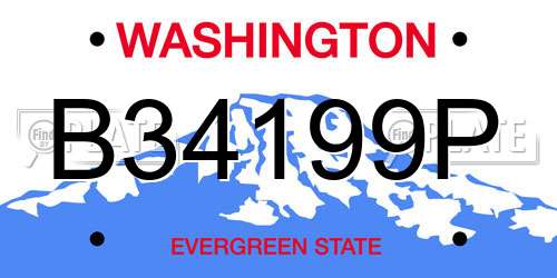 B34199P Washington License Plate