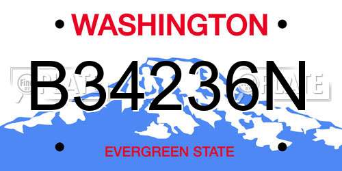 B34236N Washington License Plate