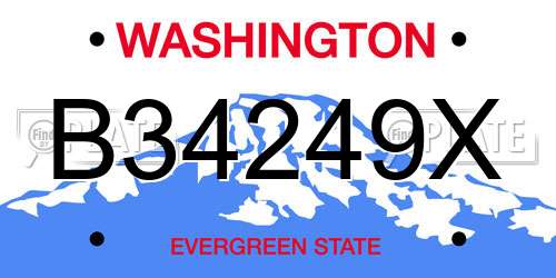 B34249X Washington License Plate