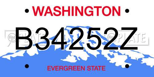 B34252Z Washington License Plate