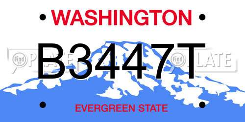 B3447T Washington License Plate