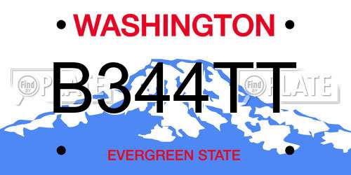 B344TT Washington License Plate