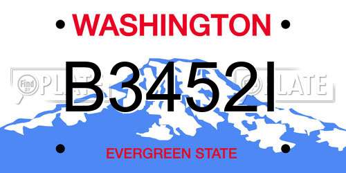 B3452I Washington License Plate