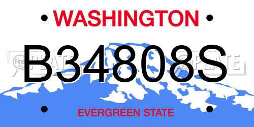 B34808S Washington License Plate