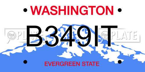B349IT Washington License Plate