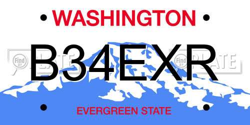 B34EXR Washington License Plate