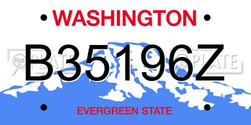 B35196Z Washington License Plate
