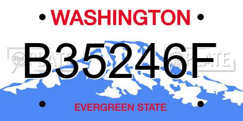 B35246F Washington License Plate
