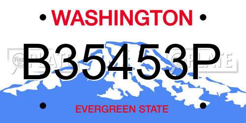 B35453P Washington License Plate