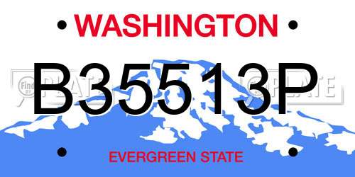 B35513P Washington License Plate