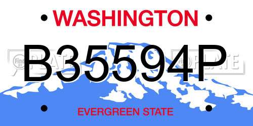 B35594P Washington License Plate