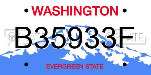 B35933F Washington License Plate