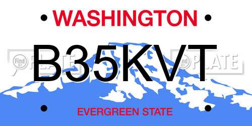 B35KVT Washington License Plate