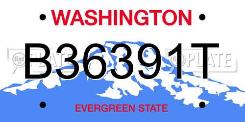 B36391T Washington License Plate