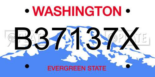 B37137X Washington License Plate
