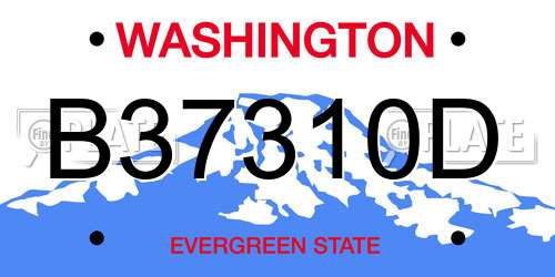 B37310D Washington License Plate