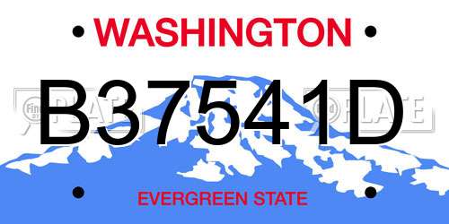 B37541D Washington License Plate