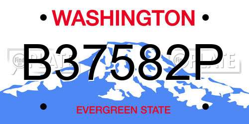 B37582P Washington License Plate