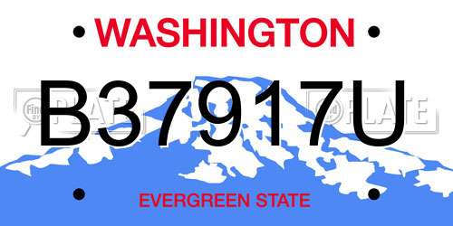 B37917U Washington License Plate