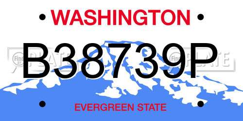 B38739P Washington License Plate