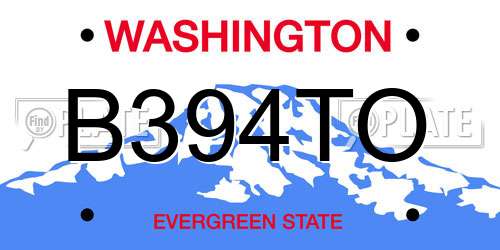 B394TO Washington License Plate