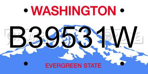 B39531W Washington License Plate