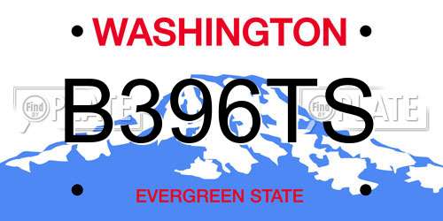 B396TS Washington License Plate