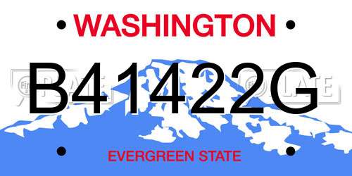B41422G Washington License Plate