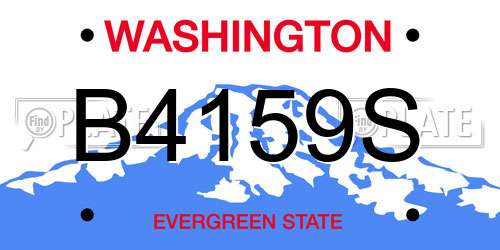B4159S Washington License Plate