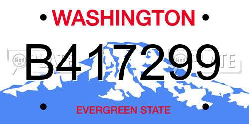 B417299 Washington License Plate