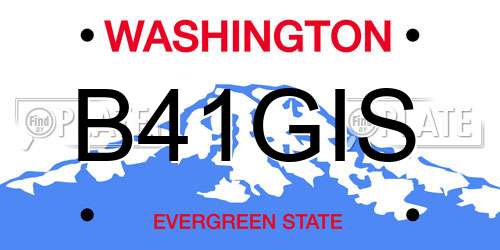 B41GIS Washington License Plate