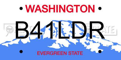 B41LDR Washington License Plate