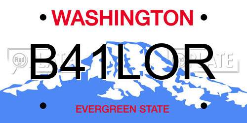 B41LOR Washington License Plate