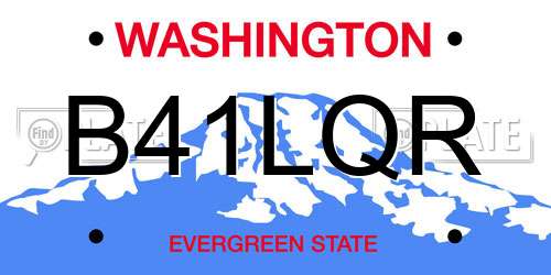 B41LQR Washington License Plate