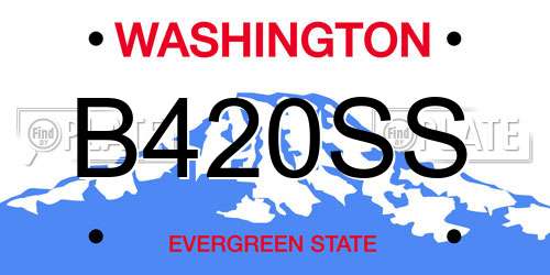 B420SS Washington License Plate