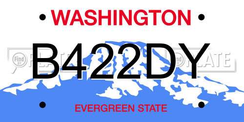 B422DY Washington License Plate