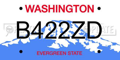 B422ZD Washington License Plate